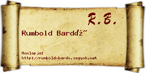 Rumbold Bardó névjegykártya